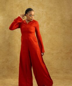 Alternative view of AYOKA Red & Purple Wide-Leg Jumpsuit - Bojamiley Evolve Collection, All Colors