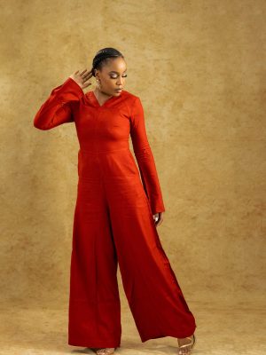 Alternative view of AYOKA Red & Purple Wide-Leg Jumpsuit - Bojamiley Evolve Collection, All Colors