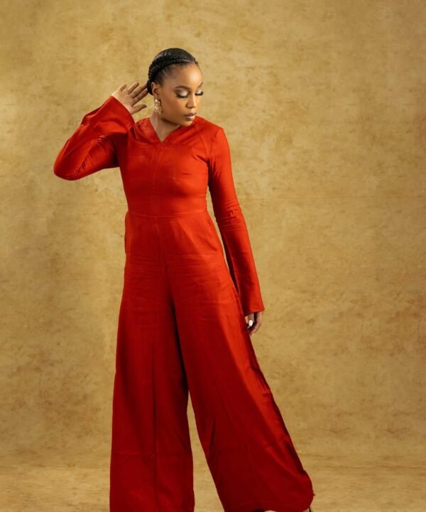 Alternative view of AYOKA Red & Purple Wide-Leg Jumpsuit - FREE Delivery, All Colors