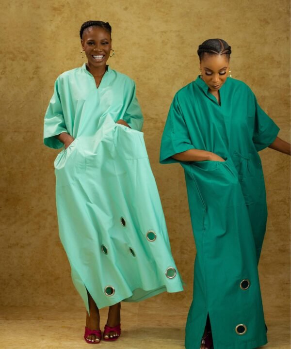 BLOOM Green Maxi Dress with Eyelet Details - FREE Delivery Nationwide, All Colors - Image 7