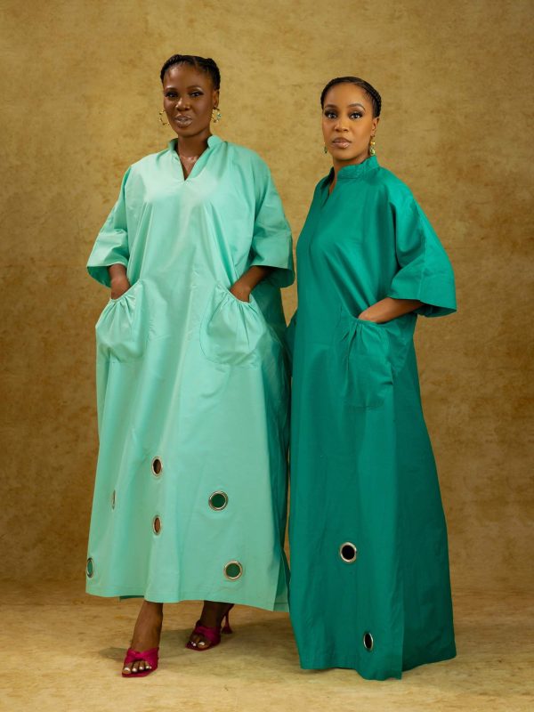 BLOOM Green Maxi Dress with Eyelet Details - Bojamiley Evolve Collection, All Colors - Image 5