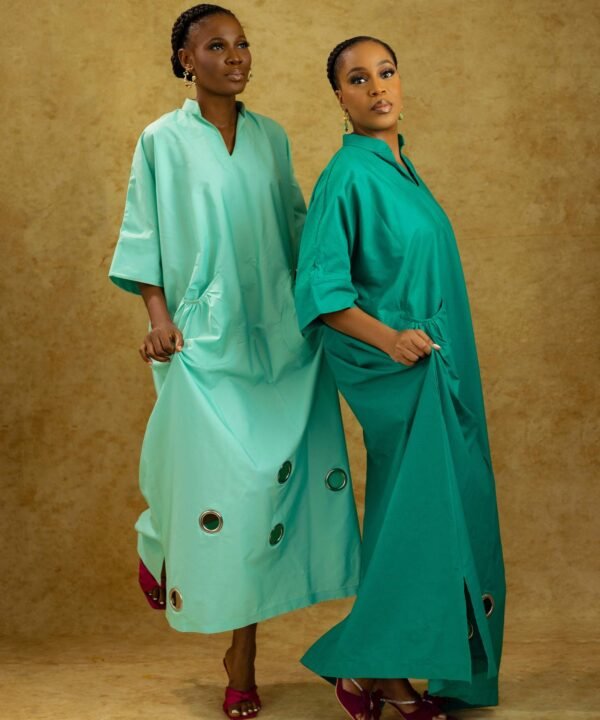 BLOOM Green Maxi Dress with Eyelet Details - FREE Delivery Nationwide, All Colors - Image 3