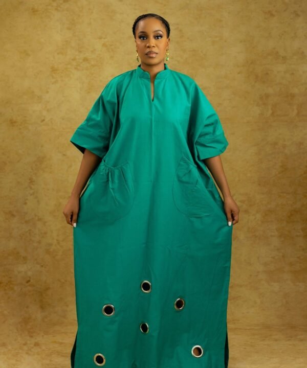 BLOOM Green Maxi Dress with Eyelet Details - FREE Delivery Nationwide, All Colors - Image 6