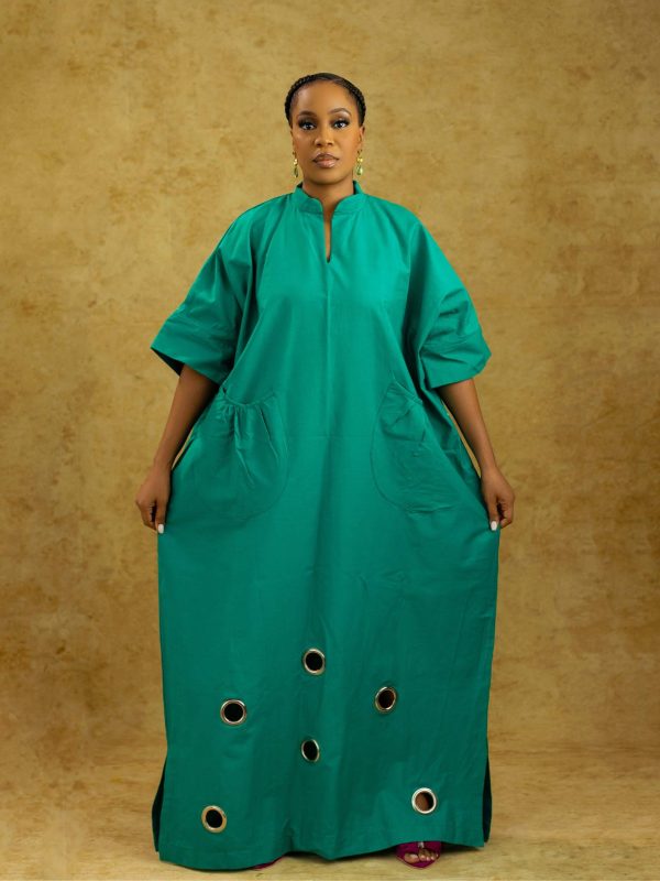 BLOOM Green Maxi Dress with Eyelet Details - Bojamiley Evolve Collection, All Colors - Image 6