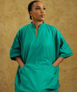 Alternative view of BLOOM Green Maxi Dress with Eyelet Details - Bojamiley Evolve Collection, All Colors