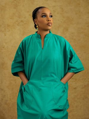 Alternative view of BLOOM Green Maxi Dress with Eyelet Details - Bojamiley Evolve Collection, All Colors