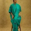 BLOOM Green Maxi Dress with Eyelet Details | Evolve Collection