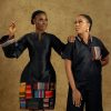 AYANMOIRE Dress & Two-Piece Set – Elegant Black African-Inspired Outfits with Multicolor Aso-Oke Patchwork Detailing