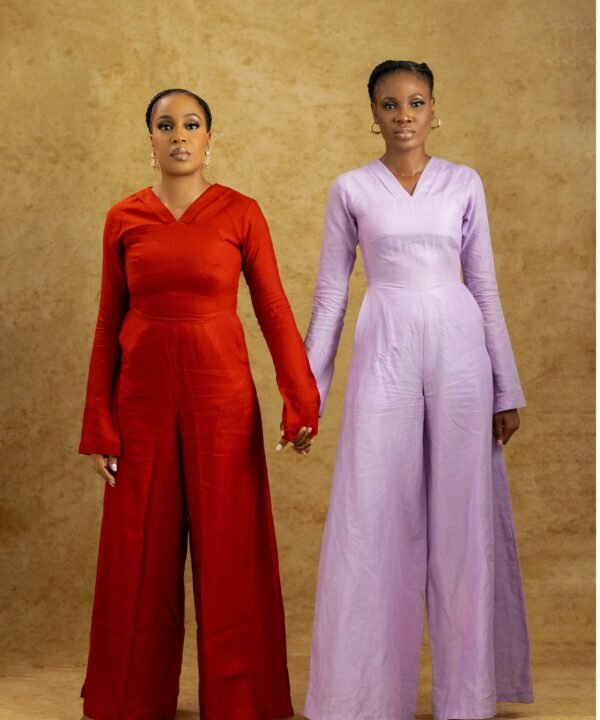 AYOKA Red and Purple Wide-Leg Jumpsuit | Evolve Collection - Image 3