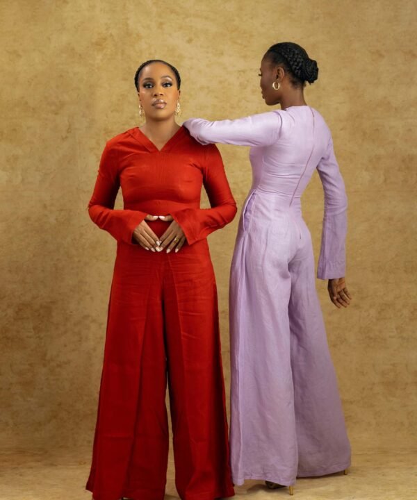 AYOKA Red and Purple Wide-Leg Jumpsuit | Evolve Collection - Image 7