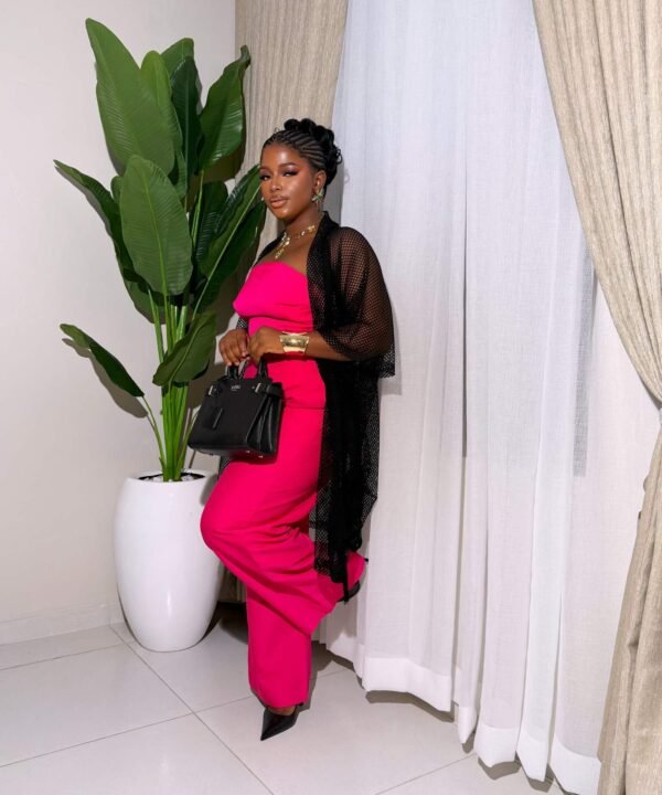 Breez Set – Women's Wide-Leg Pants & Black Mesh Kimono with Bodysuit | Elegant & Breathable Outfit - Image 6