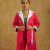Fresh Vibe Set – Two-Piece Bold Color Blazer & Trousers with Printed Accents | Power Look for Women