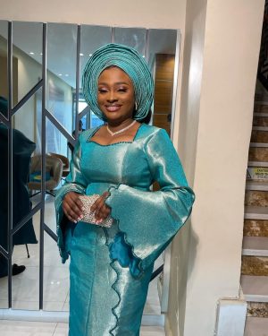 Elegant Aqua Blue Nigerian Aso Oke Traditional Attire for Women –  Yoruba Wedding & Special Occasion Outfit