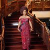 Luxury Red Sequin Aso Ebi Gown with Off-Shoulder Sleeves – Elegant African Wedding & Party Outfit