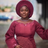 Crimson Royalty Aso-Oke Bridal Gown - Authentic Nigerian Wedding Dress with Handwoven Elegance