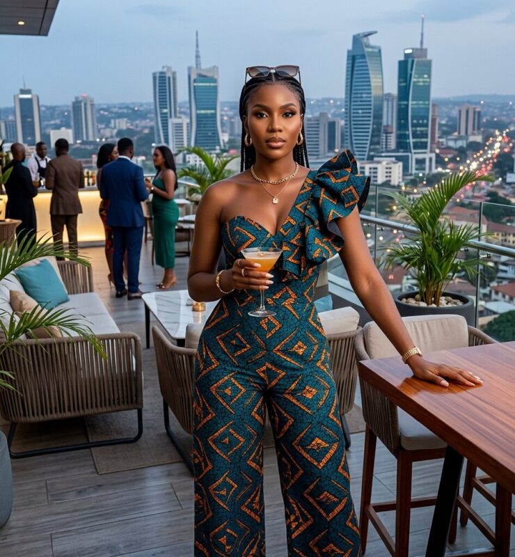 Modern Nigerian woman in ready to wear fashion at an upscale event