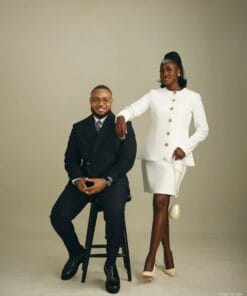 Elegant long sleeve white court wedding dress for women by Bojamiley featuring a modern minimalist civil bridal design perfect for registry and intimate weddings.