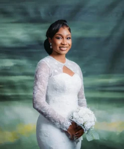White Wedding Dress – Long Sleeve Mermaid Lace Bridal Gown - Image 5