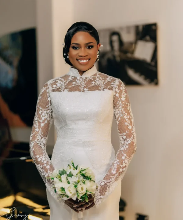 This is an image of a luxury wedding dress