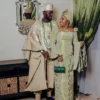 OLUFUNMILADE Sage Green Aso Oke Bridal Outfit | Custom Made African Traditional Wedding Dress
